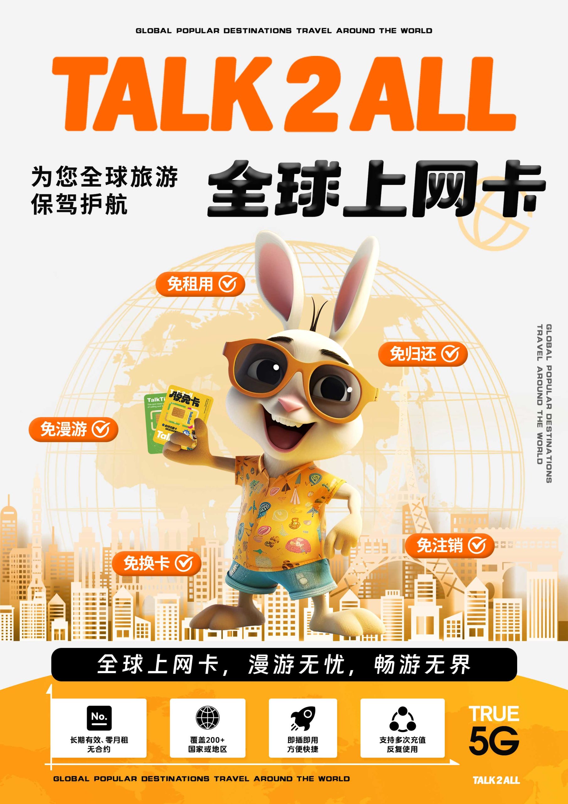 TALK2ALL 全球上网卡落地直连当地运营商网络